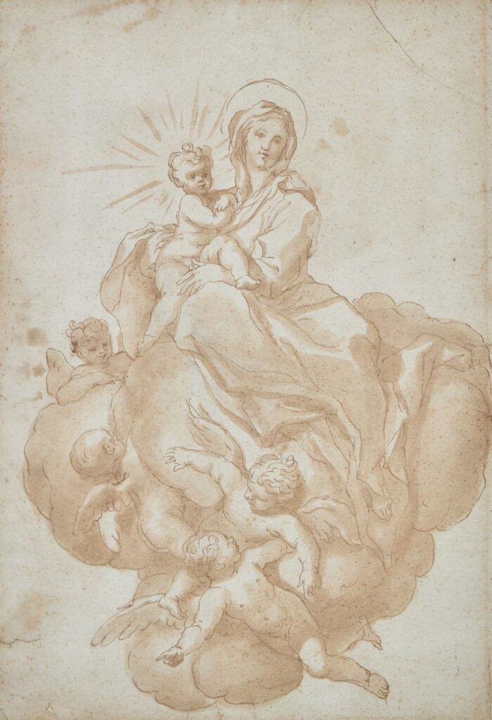Domenico Piola, Madonna and Child on the Clouds