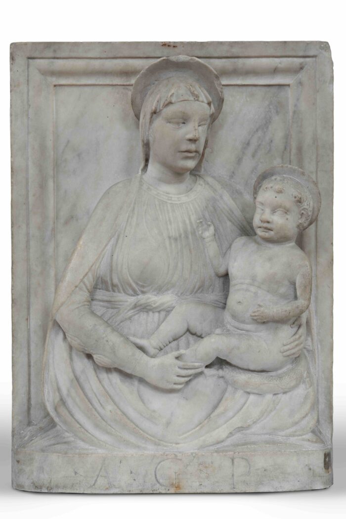 Roman or Neapolitan Sculptor, High Relief with the Madonna and Child