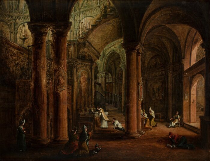Antonio Basoli, Church Peristyle and Areas Adjacent to the Chapel of Calvary at San Stefano in Bologna