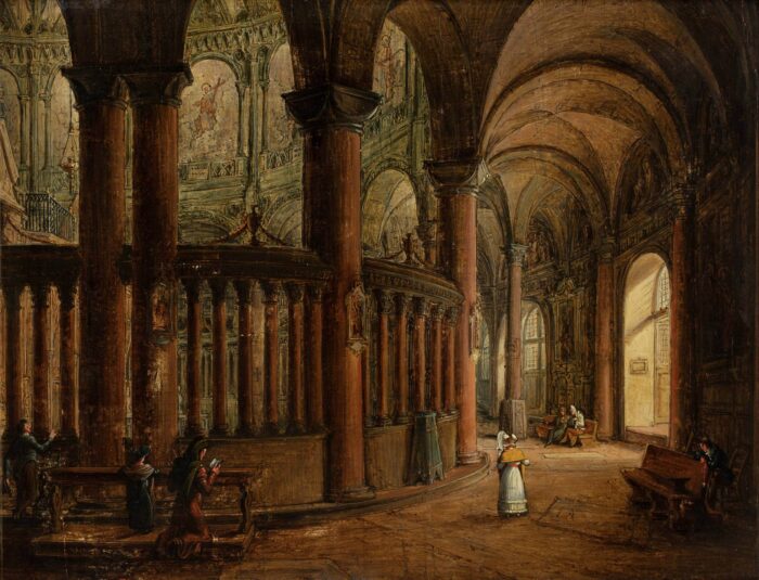 Antonio Basoli, Church Peristyle and Areas Adjacent to the Chapel of Calvary at San Stefano in Bologna