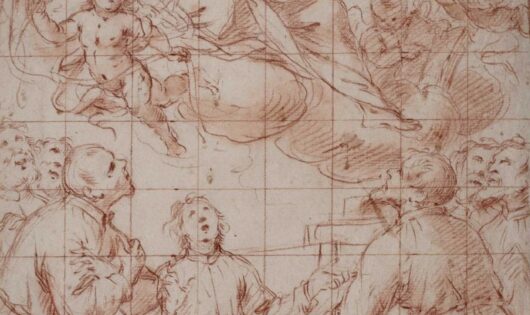 Artista Italiano Studio per pala daltare con Madonna e Santi