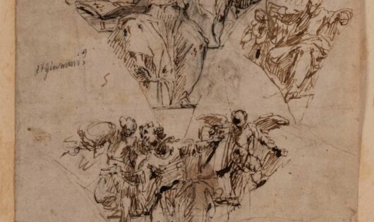 Carlo Urbino Studio di pennacchi con figure di evangelisti Recto