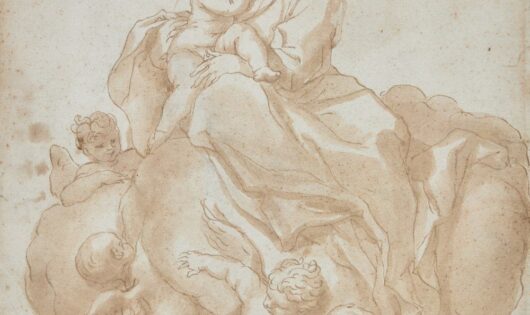 Domenico Piola Madonna e bambino sulle nuvole