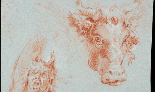 Giovan Battista Tiepolo Studies Shield Cow Head Recto