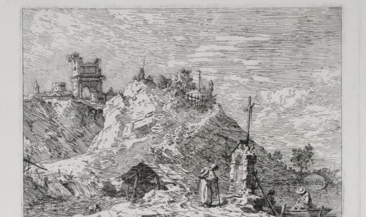 Giovanni Antonio Canal Paesaggio Pelegrino Donna Pozzo